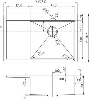 Мойка кухонная Zorg Inox A 7851-R BR/GRAFIT
